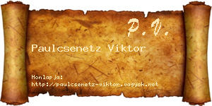 Paulcsenetz Viktor névjegykártya